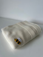 Cream Bee Knit Baby Blanket 