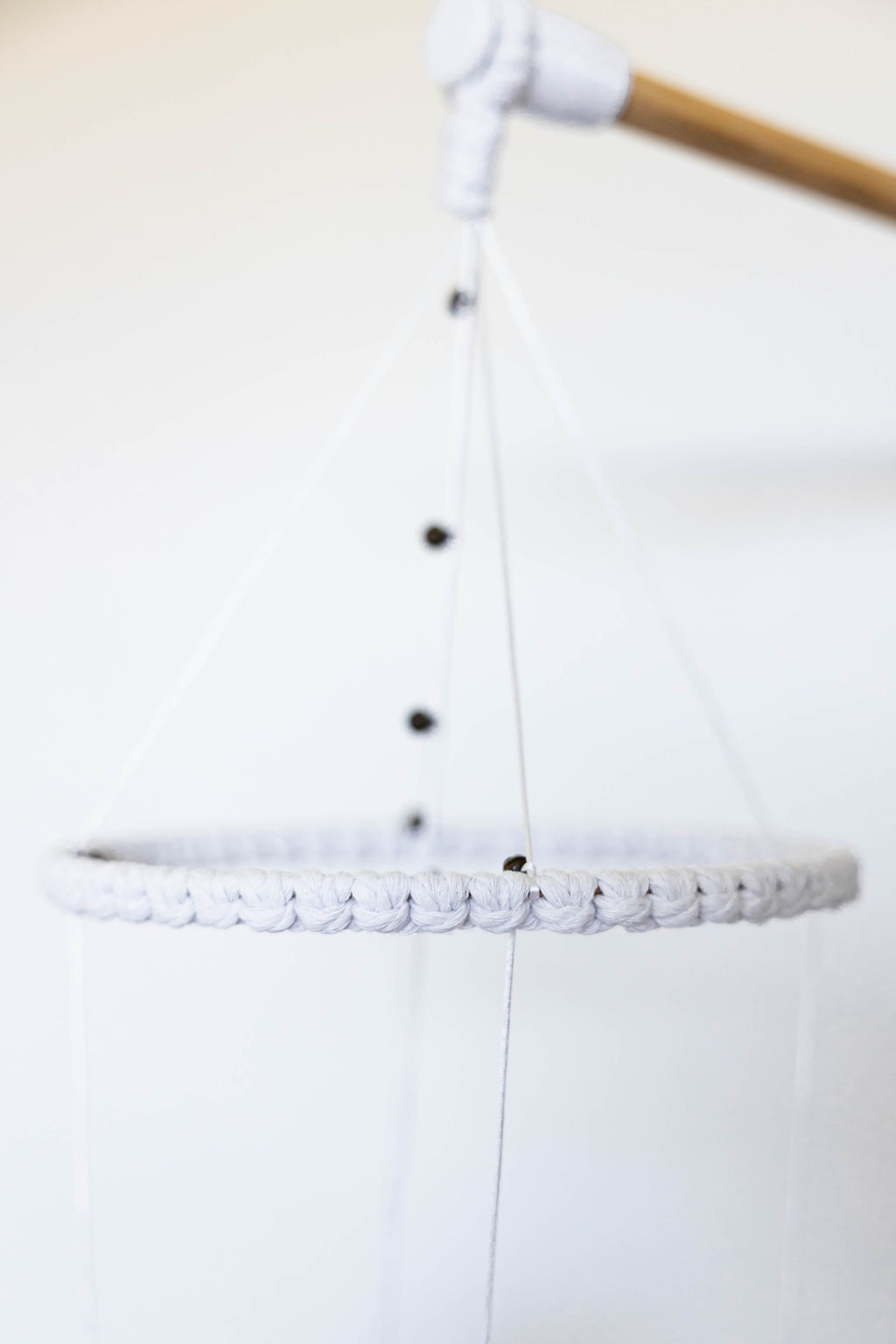 White baby mobile ring on a white background