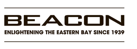 Beacon Newspaper logo with a dark background